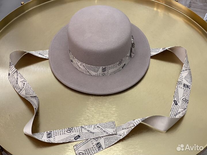Шляпа фетровая женская с лентами новая