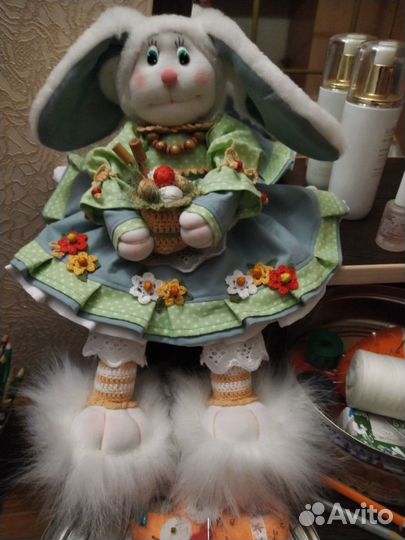 Интерьерная кукла, кролик, ручной работы