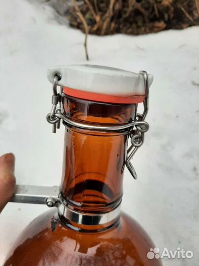 Бутыль стеклянная 3 литра с бугельной пробкой