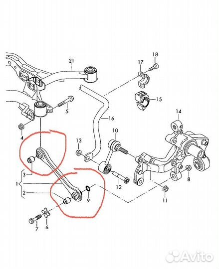 Салйентблоки задней ходовки Volkswagen Skoda Audi