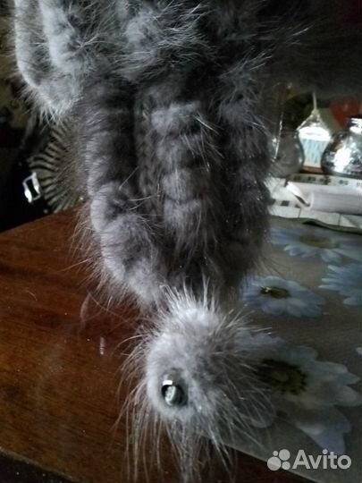 Шапка - ушанка из вязаной норки