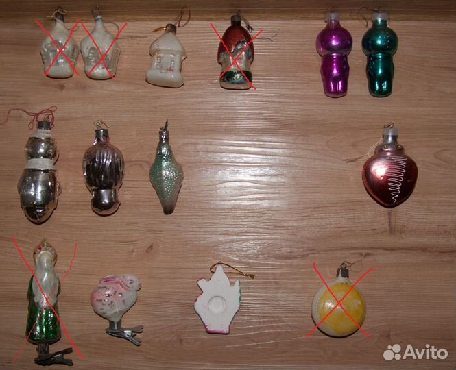 Ёлочные игрушки стекло СССР ретро винтаж