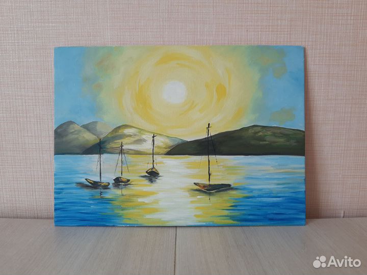 Картина маслом на холсте морской пейзаж