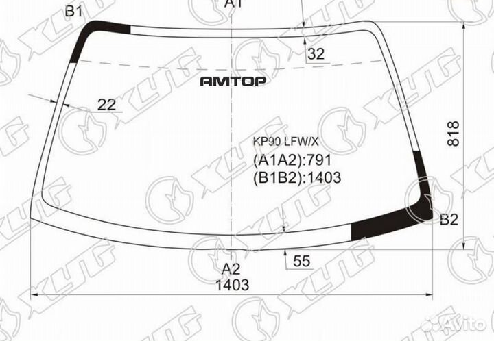 XYG KP90 LFW/X Стекло лобовое toyota starlet 3/5D
