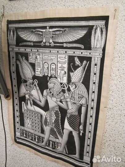 Папирус / картина из египта, серебряный
