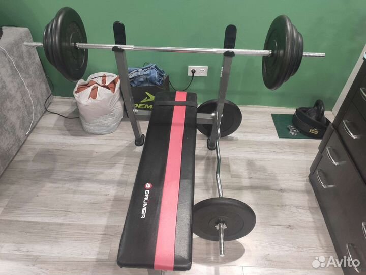 Скамья для жима + штанга