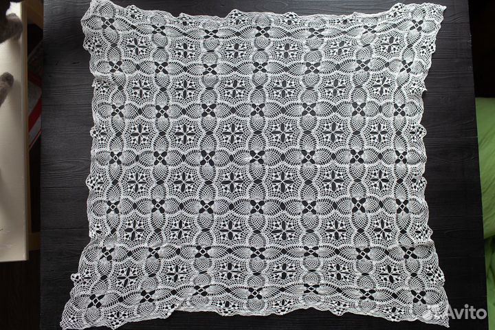 Платок Скатерть Салфетка винтаж вязанная крючком
