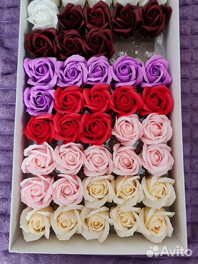 Мыльные цветы в коробке