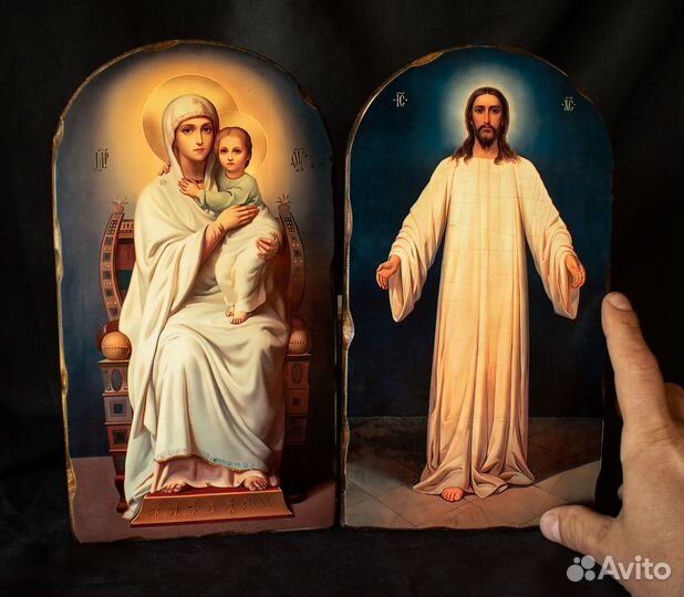 Венчальная пара. Богоматерь Кипрская и Спаситель