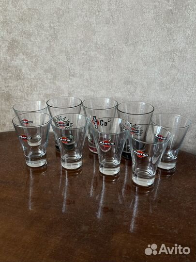 Стеклянные бокалы Martini, Baileys, Fernet Branca