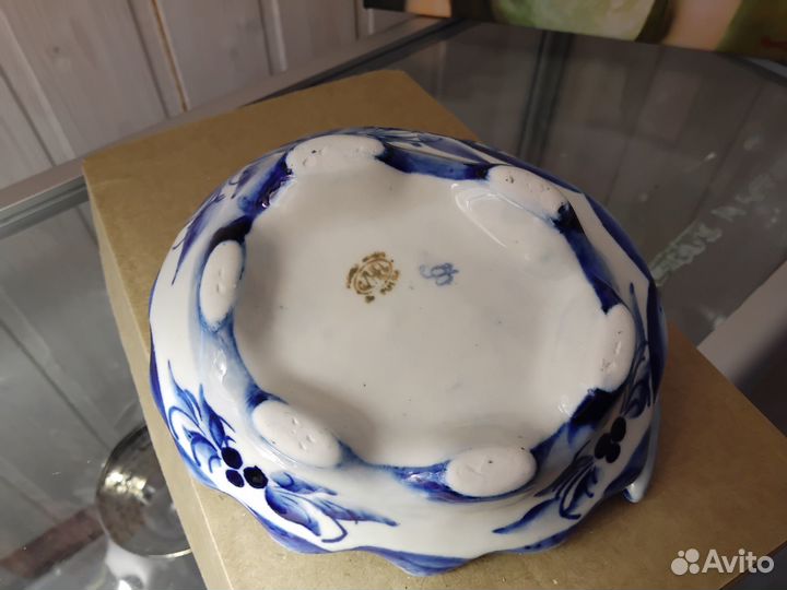 Икорница Гжель с рыбкой