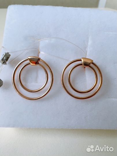 Новые золотые серьги пусеты гвоздики