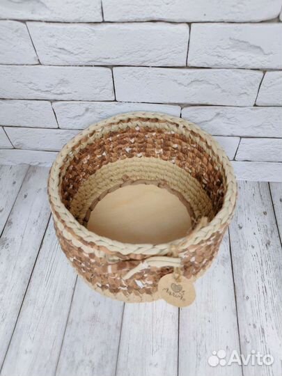 Корзина из трикотажной пряжи