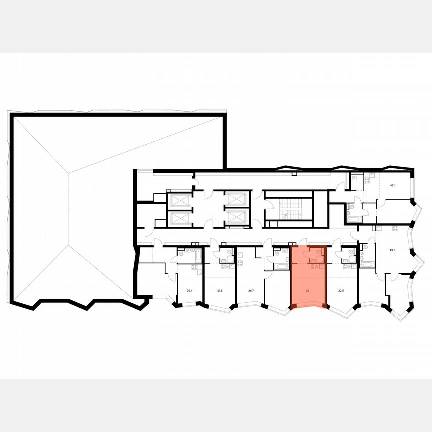 Квартира-студия, 22 м², 29/31 эт.