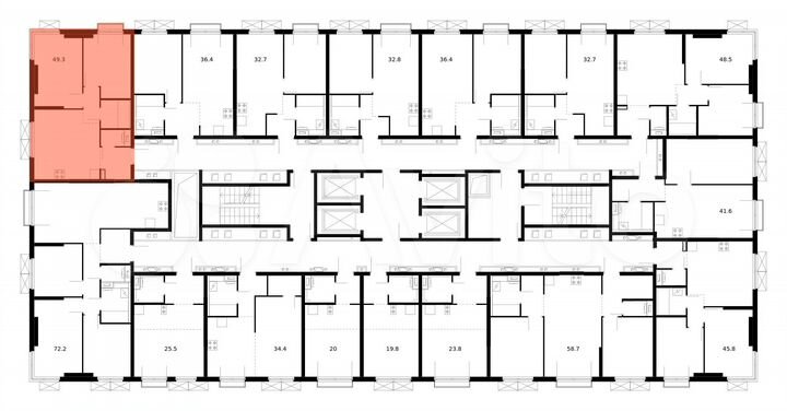 2-к. квартира, 49,3 м², 8/33 эт.