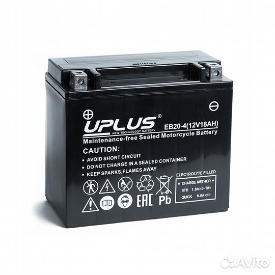 Аккумулятор мото Uplus EB20-4 YTX20-BS, YTX20H-BS
