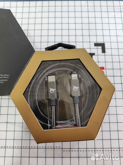 Elray metal braided USB type-C - Lighting 2m
