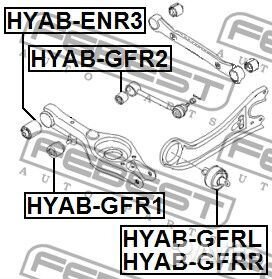 Сайлентблок заднего продольного рычага правый hyab