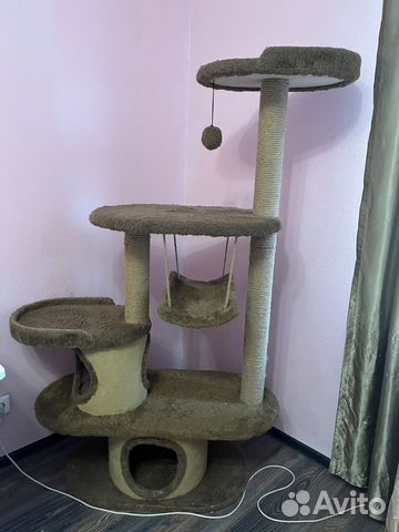 Домик когтеточка с домиком для крупных кошек