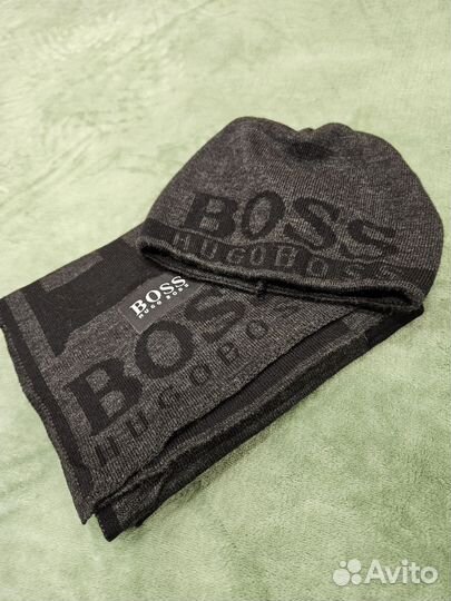 Комплект шапка и шарф мужской