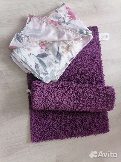 Коврики для ванной и туалета +штора для ванной