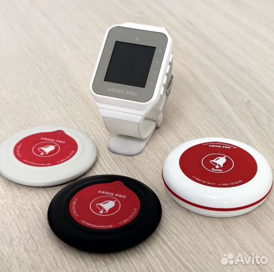 Беспроводная кнопка вызова официанта с часами