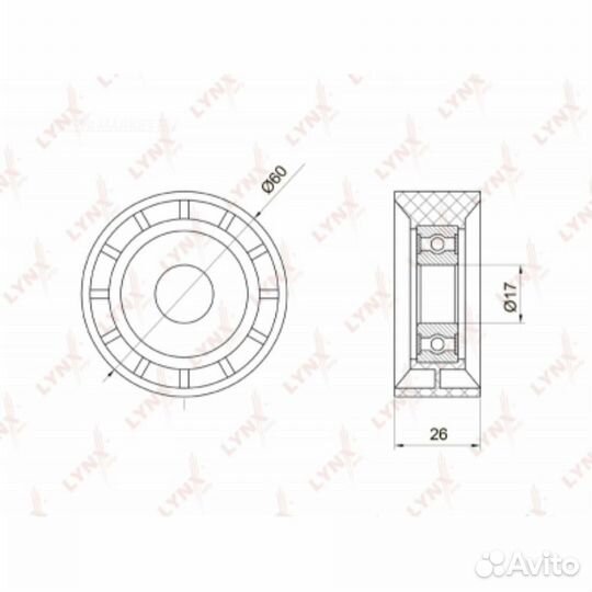 Lynxauto PB-7027 Ролик обводной приводного ремня