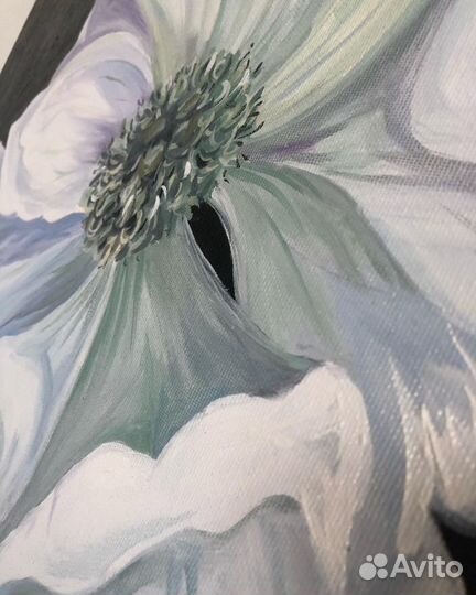 Картина маслом «анемоны»