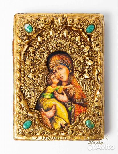 Икона Владимирская Богородица Ручная работа Дерево