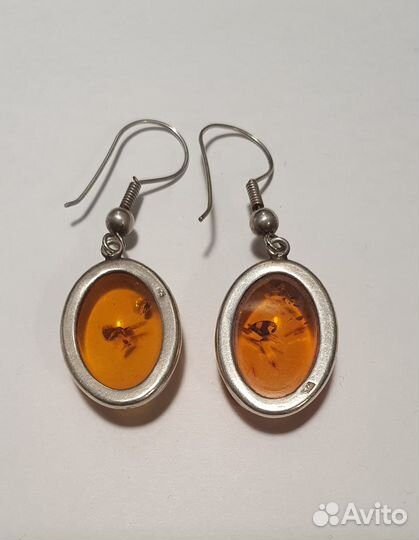 Серьги янтарь СССР
