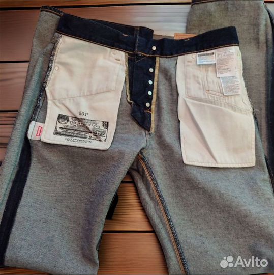 Levis 501 Dark indigo селвидж прямые