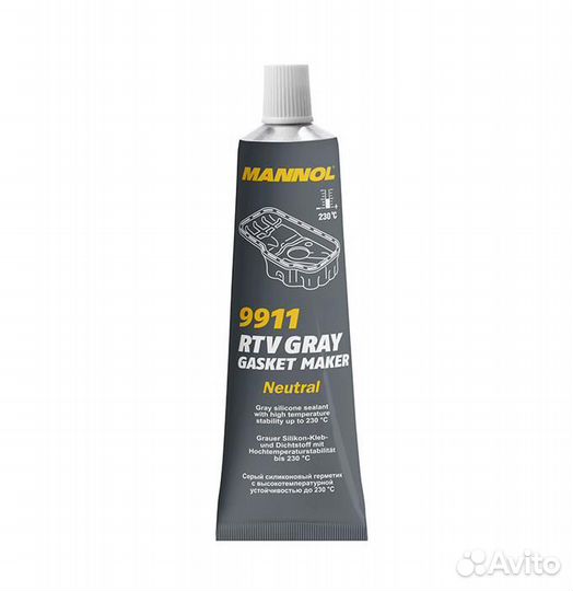 9911 mannol RTV gasket maker gray neutral 85 гр. с