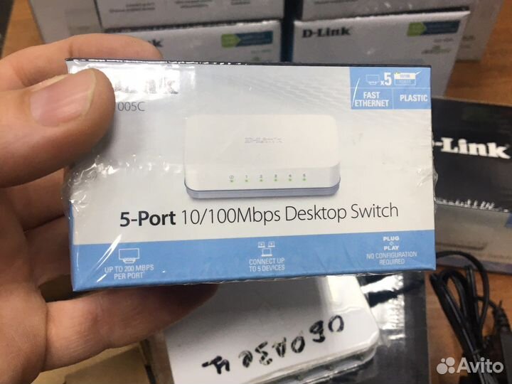 Новый Коммутатор на 5 портов, D-Link авито доставк
