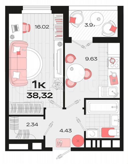 1-к. квартира, 37,7 м², 4/14 эт.