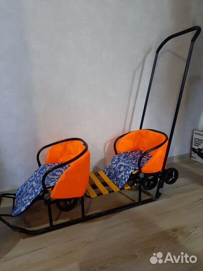 Санки для двойни с колесами