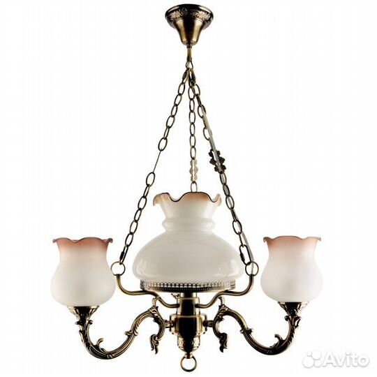 Люстра подвесная hiper Altea 4х60Вт Е27 стекло бро