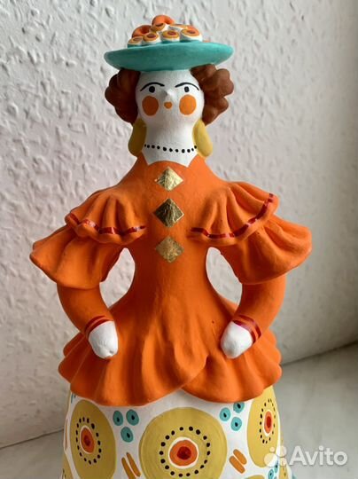 Дымковская игрушка -Барыня - авторская - 23 см