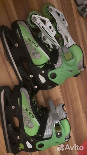 Коньки раздвижные, роликовые и с полозьями, 36 40