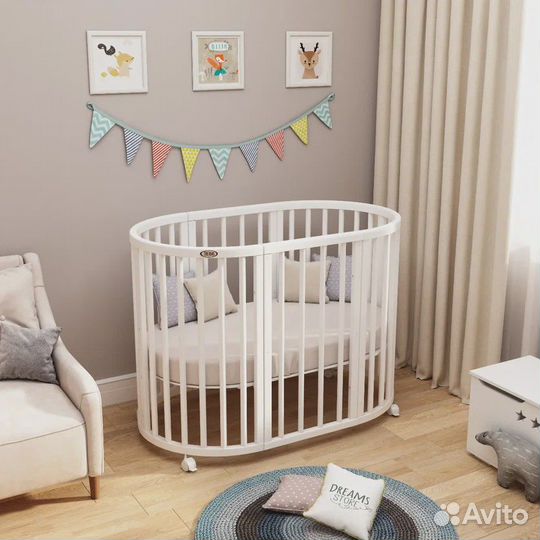 Детская кроватка-трансформер 8в1 75*75см,125*75см