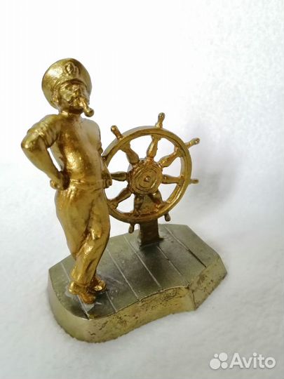 Статуэтка Капитан у штурвала. Бронза,силумин. СССР