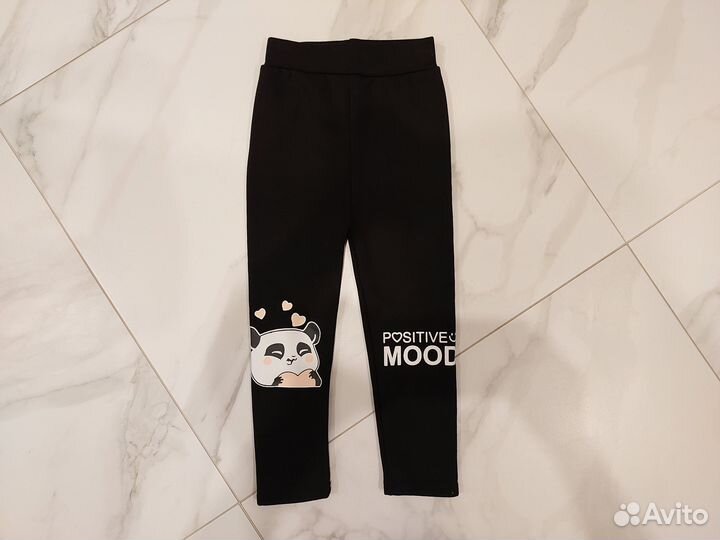 Лосины легинсы для девочки теплые на меху 74 86