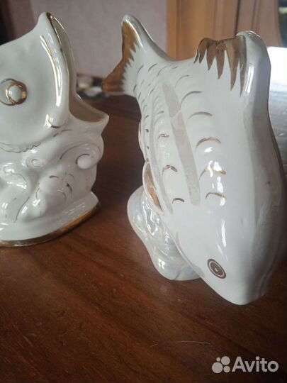 Коллекционные фарфор.статуэтки Рыбы Дулево и Хайта