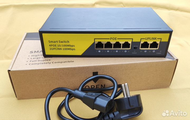 POE коммутатор 48В для камер