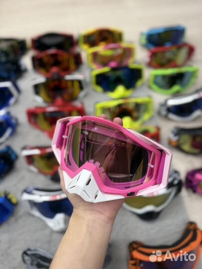 Очки для эндуро и мотокросса от 100% с защитой для носа и без и прозрачная линза в подарок