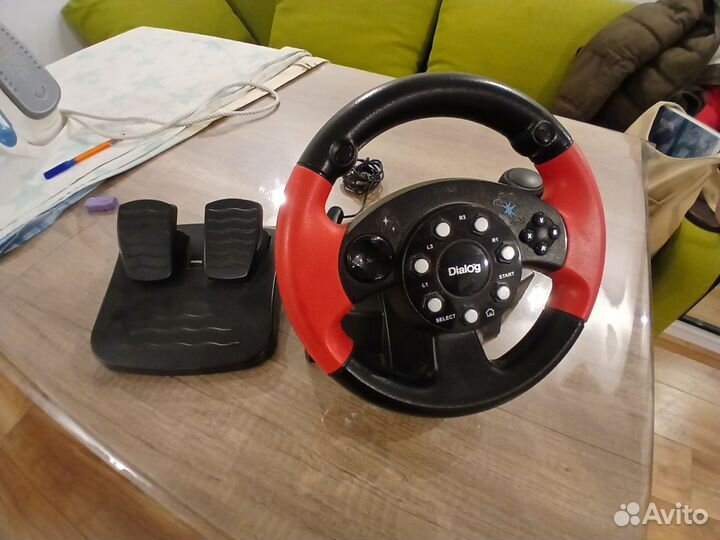 Игровой руль с педалями Dialog