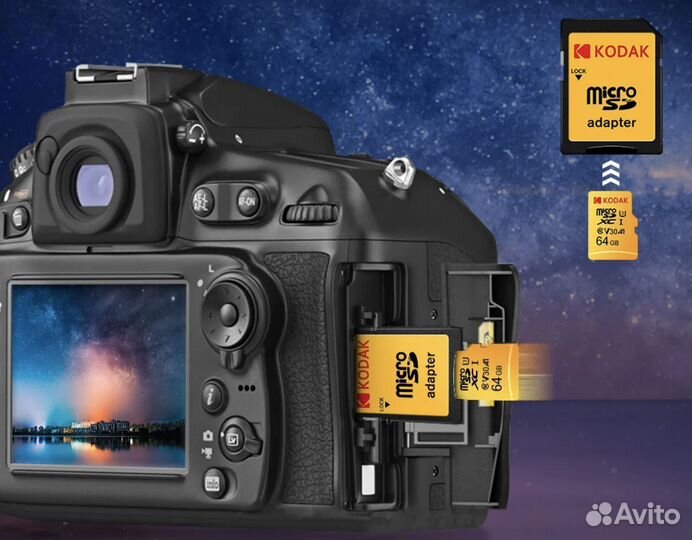 Карта памяти Micro SD 128GB Kodak + переходник