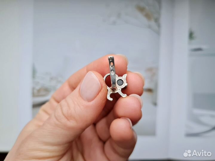 Новые сережки с котиками серебряные