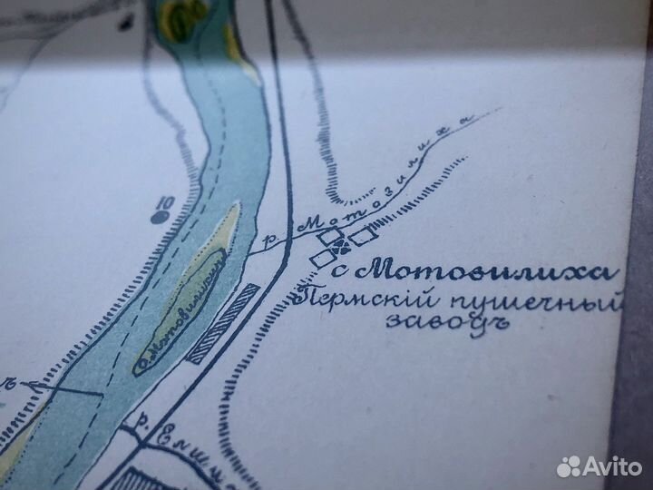 Старинная карта реки Камы