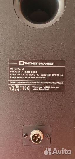 Акустические колонки Thonet & Vander