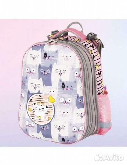 Ранец рюкзак школьный портфель для девочки розовый